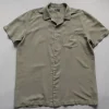 Cubus koszula męska XXL khaki oliwkowa len wiskoza krótki rękaw summer viscose old money shirt