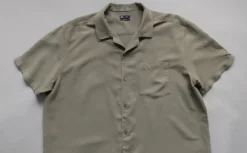 Cubus koszula męska XXL khaki oliwkowa len wiskoza krótki rękaw summer viscose old money shirt
