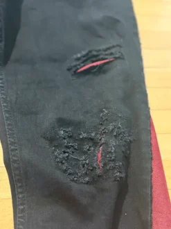 Custommade bootcut flared red jeans alternative goth avant garde