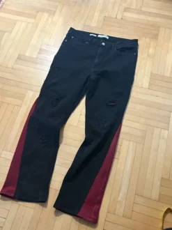 Custommade bootcut flared red jeans alternative goth avant garde