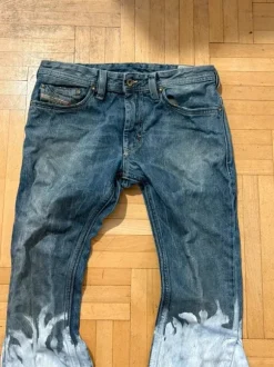 Custommade flared bootcut painted waxed