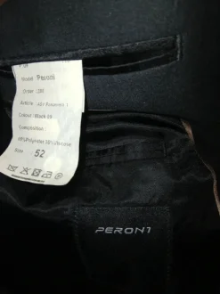 Czarna klasyczna prosta marynarka męska Peroni rozmiar 52
