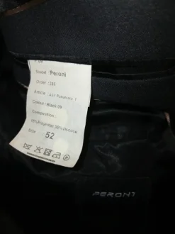 Czarna klasyczna prosta marynarka męska Peroni rozmiar 52