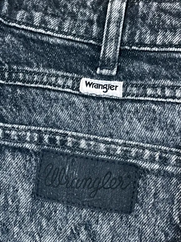 Czarne Mom Jeans Wrangler W25 L28 | Ciemny Denim Bawełniane Spodnie