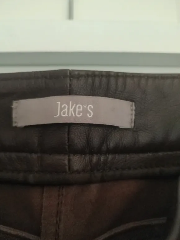 Czekoladowe brązowe spodnie Jake*s 40/42 skóra jagnięca