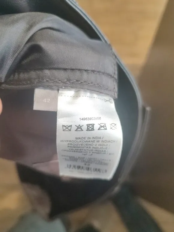 Czekoladowe brązowe spodnie Jake*s 40/42 skóra jagnięca