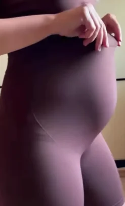 Czekoladowy zestaw ciążowy 3w1: Legginsy, Kolarki i Top