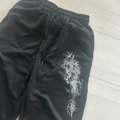 Damskie Czarne Baggy Dresy Z Nadrukiem S