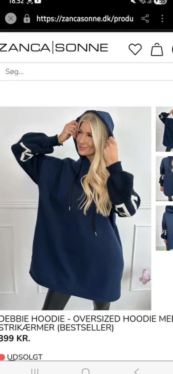Debbie hoodier brun og marineblå blå