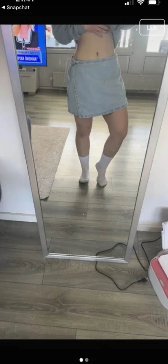 Denim skort