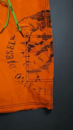 Diesel szorty kąpielowe board shorts pomarańczowe logo print S