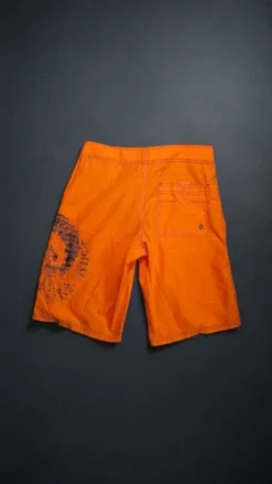 Diesel szorty kąpielowe board shorts pomarańczowe logo print S