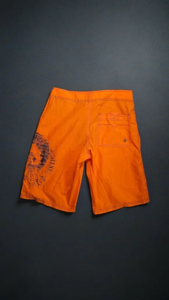 Diesel szorty kąpielowe board shorts pomarańczowe logo print S