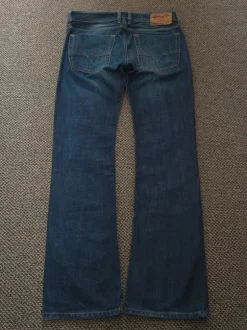 Diesel Zatiny W31 L34 Bootcut Fading Y2K Vintage Denim Dżinsy Cowboy Flare Dzwony Biodrówki Low Rise