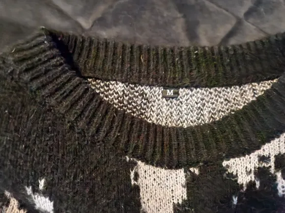 Distressed Black Emo/Metal Sweater