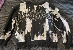 Distressed Black Emo/Metal Sweater