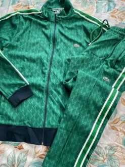 Dres bawełniany Lacoste XL ciemnozielony
