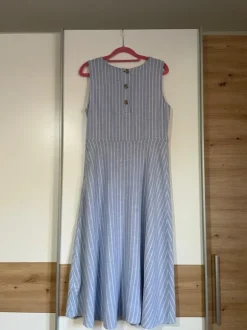 Długa lniana błękitna sukienka M&S Collection