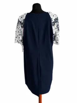 Elegancka sukienka granatowa plus size rozmiar 44 chrzciny komunia wesele