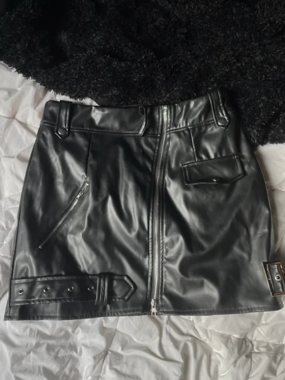 Faux Leather Mini Skirt Alternative 76 Cm Waist