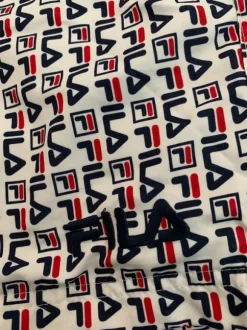 Fila badshorts med loggamönster