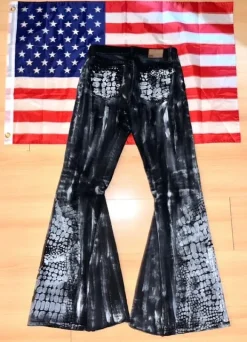 Flared jeans style Rick Owens y2k custom spodnie z poszerzonymi nogawkami