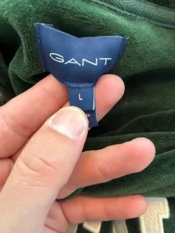 GANT velour tracksuit grøn hoodie plus bukser står som nyY2K streetwear