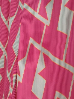 Gerry Weber 44 różowe plisowanr spodnie szeroka nogawka geometryczny beżowy wzór