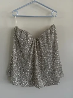 Gina Tricot paillet stropløs top