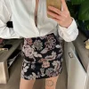 Gobelinowa żakardowa mini spódniczka w kwiatowy wzór boho y2k coquette
