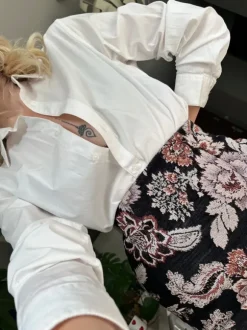 Gobelinowa żakardowa mini spódniczka w kwiatowy wzór boho y2k coquette