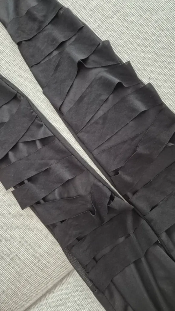 Gothic svarta tights med remdetaljer