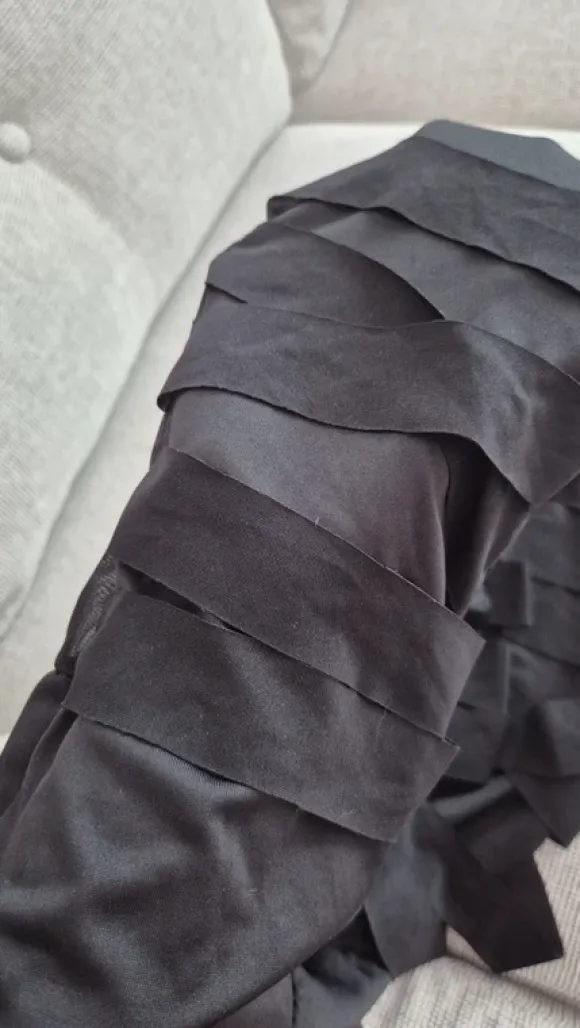 Gothic svarta tights med remdetaljer