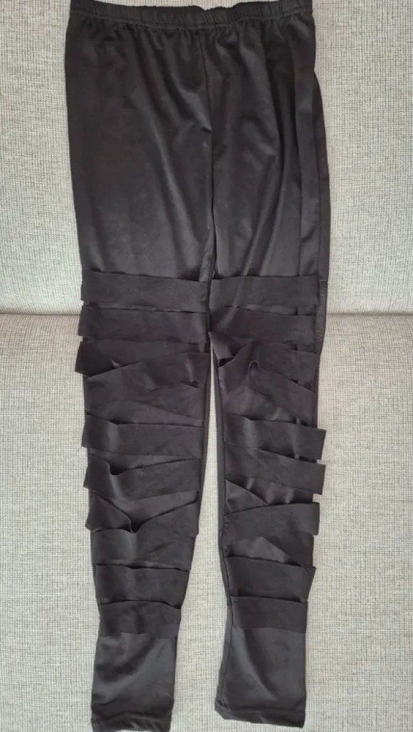 Gothic svarta tights med remdetaljer