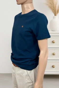 granatowy t-shirt męski basic bawełniany casual jack jones L 40
