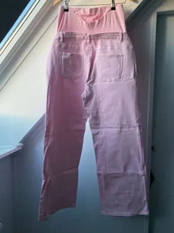 Graviditetsbukser denim lyserøde ubrugte jeans brede ben