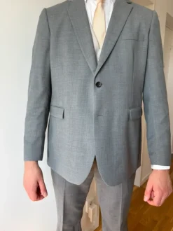 Grey blazer in wool stretch 58L, Slim fit, Grey