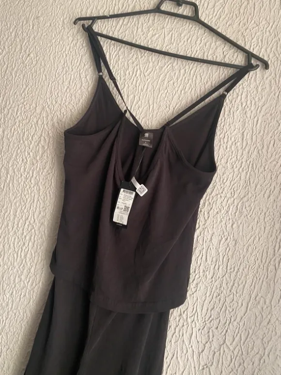 G-Star Raw bawełniany kombinezon na ramiączkach szeroka zwiewna nogawka ,rozmiar L