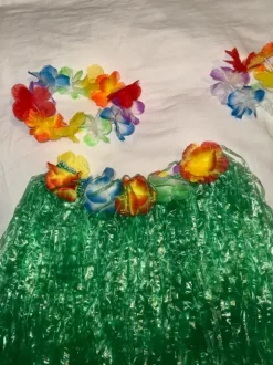 Hawaii-set / Hula-kjol med blomkransar