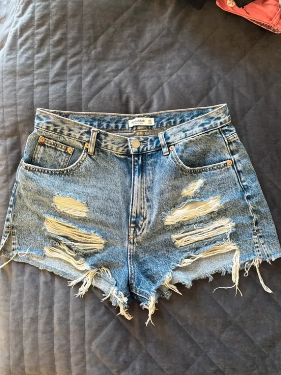 High waist jeans shorts