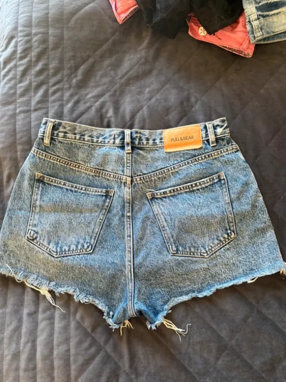 High waist jeans shorts