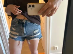 High waist jeans shorts