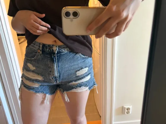 High waist jeans shorts