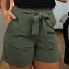 Højtaljede shorts med sløjfe