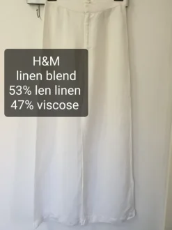 H&M linen blend spodnie pants szerokie nogawki lniane len viscose