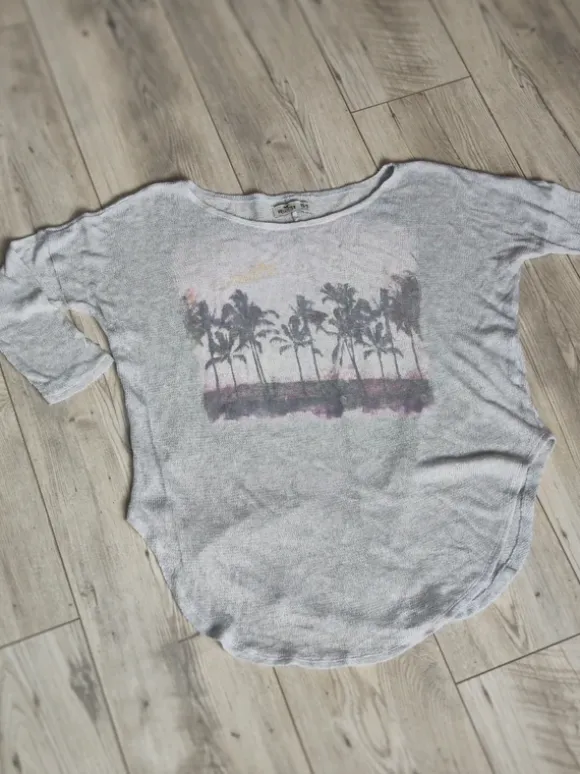 Hollister Bluzka Ażurowa Asymetryczna High-Low XS/S Oversize