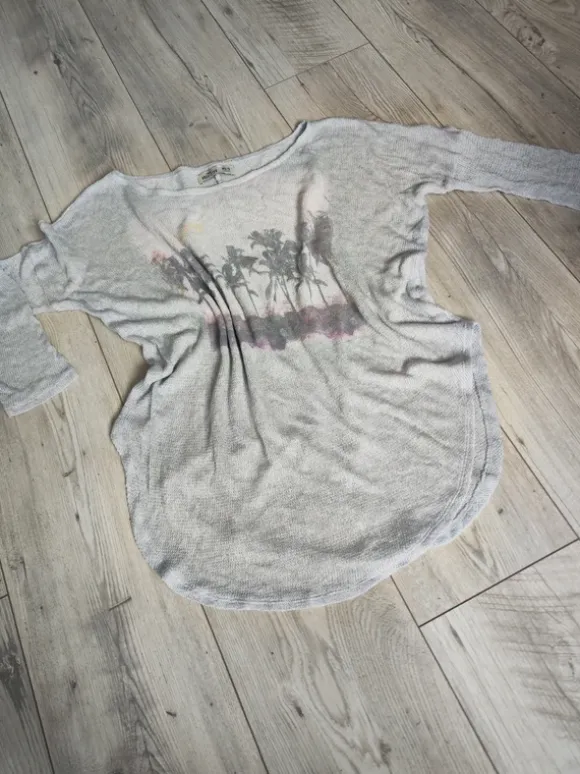 Hollister Bluzka Ażurowa Asymetryczna High-Low XS/S Oversize