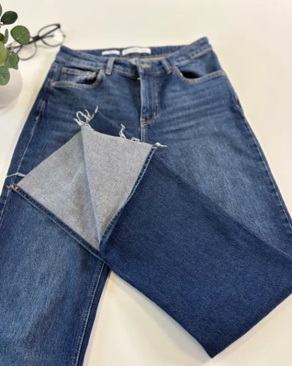 Jeansy Mango flare split hem wide leg 38/M Y2K