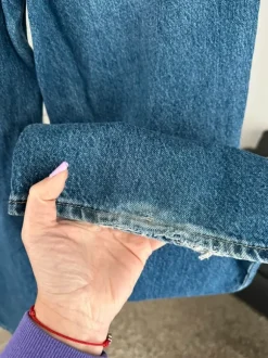 Jeansy wide leg granatowe wysoki stan S 36 denim pinterest wiosna viral tik tok