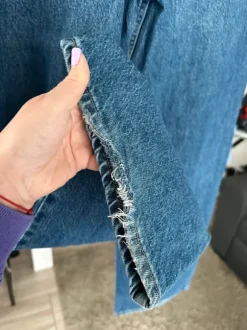 Jeansy wide leg granatowe wysoki stan S 36 denim pinterest wiosna viral tik tok